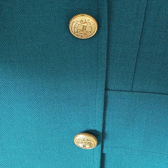 Vintage Garrison Park Sea Green Blazer With Gold Buttons - Picture 5 of 9
